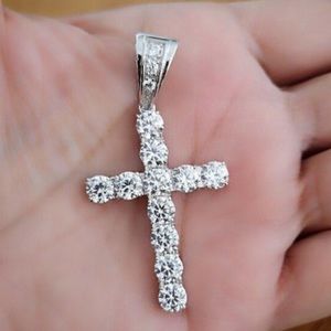 CUBIC ZIRCONIA CROSS PENDANT AND CHAIN